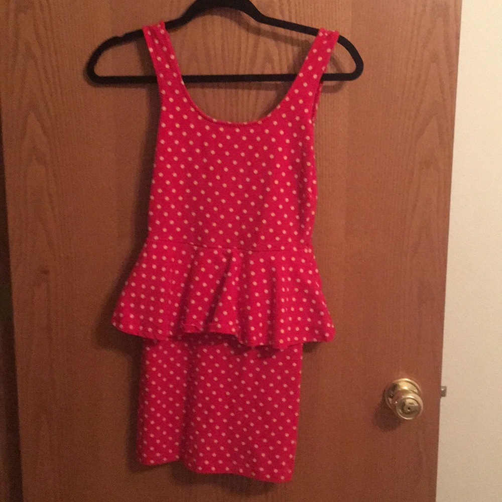 Full circle dress red and white